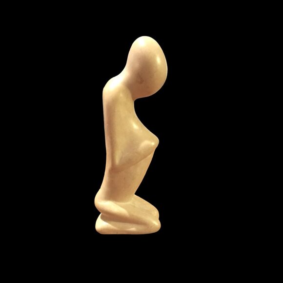 African Soapstone Figurine Sculpture, Hand Carved Soapstone Woman, Home Decor - Picture 9 of 9